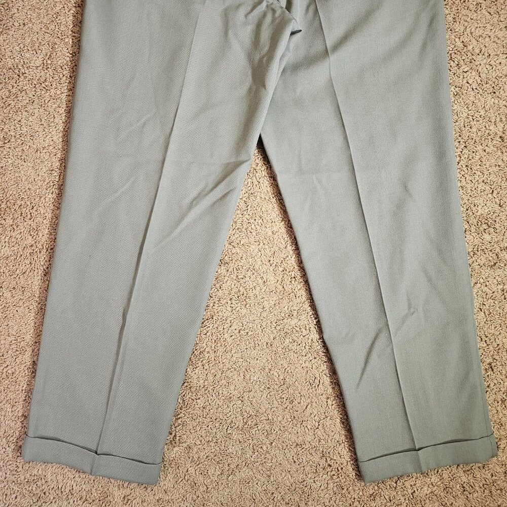 Dockers Dress Slacks Men Tag 36x32 Act 36x30 Gray Pleated Cuffed Vintage Pants - Picture 12 of 12
